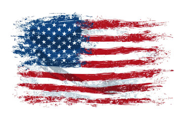 Grunge American flag, distressed and painted