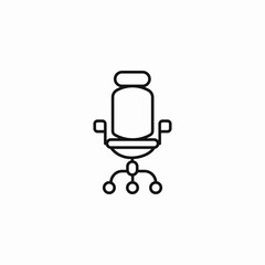 office chair rolling icon sign vector