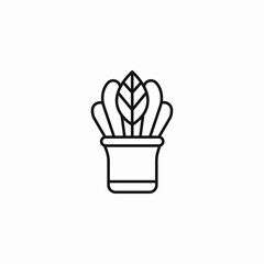 potted house plant icon sign vector