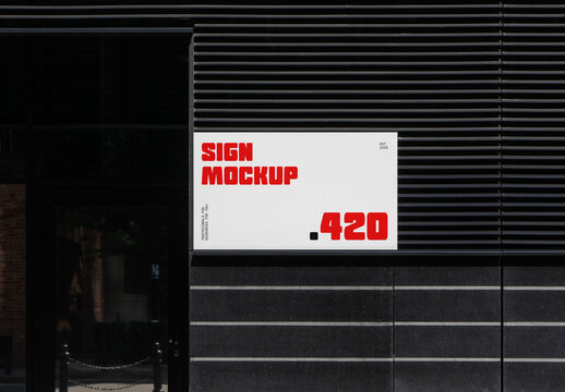Small Sign on a Building Mockup