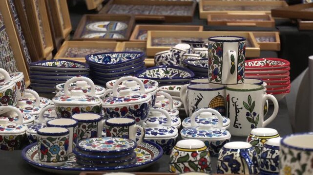 Pottery and ceramics are made by hand, especially in cities like Hebron.