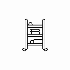 rolling books shelf icon sign vector