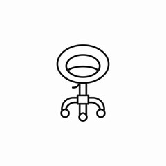 rolling office chair icon sign vector