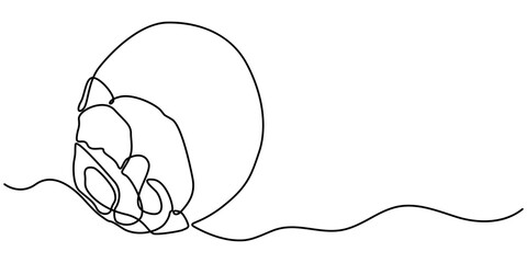 sugar palm continuous one line drawing, Sugar palm Fruit outline vector isolated on white background. 