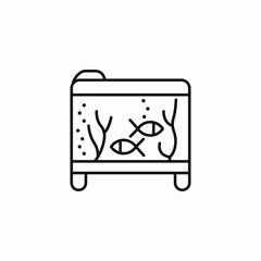 small fish aquarium icon sign vector