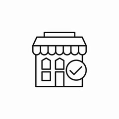 verified shop store icon sign vector