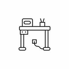 adjustable electric desk icon sign vector