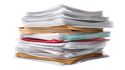 A large stack of papers and folders