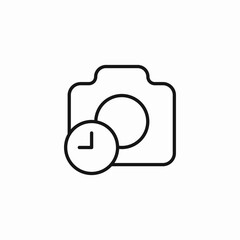 camera with timer icon sign vector
