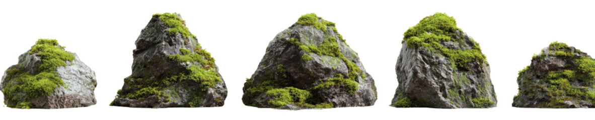 Collection of mossy, rocky outcrops