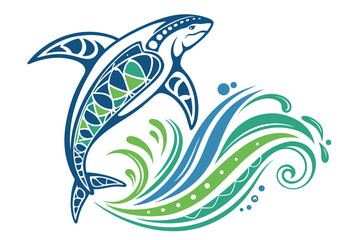 Vector art of shark jumping out of water vector art