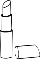 Open Lipstick with Cap Beside