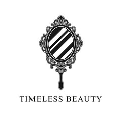 Vintage Hand Mirror Elegant Beauty Logo Vector