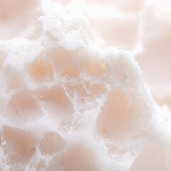Fototapeta premium Closeup of fluffy white cotton candy reveals delicate sugary strands and airy texture, creating a sweet and whimsical confection.