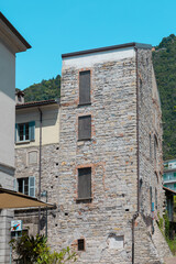 an old European house in Italian style on the street 