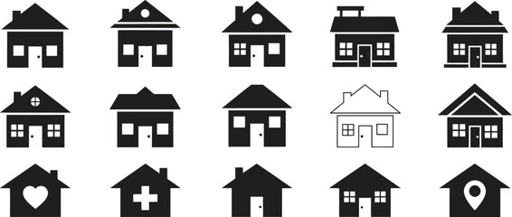Fototapeta premium Set of different house icons for real estate and design purposes
