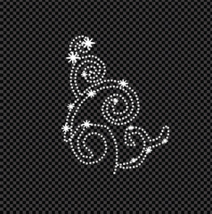 Naklejka premium White Sparkle Christmas Tree Swirl Design glitter