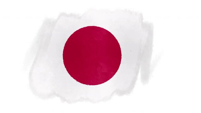 Japan Flag Painting Grunge Style Transparent