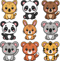 Adorable Cartoon Baby Animal Collection