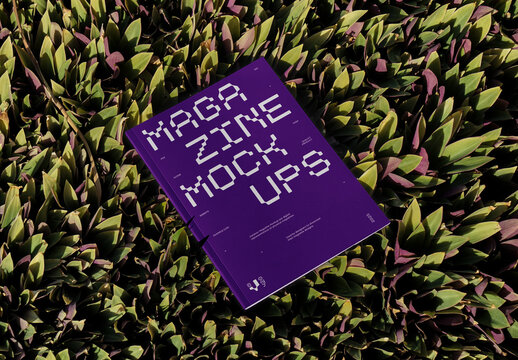 Lying Between Frowers Magazine Mockup