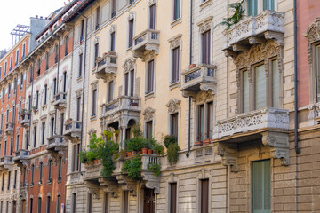 old European houses on the main street of the old town