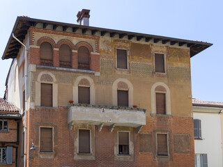 an old European house in Italian style on the street 