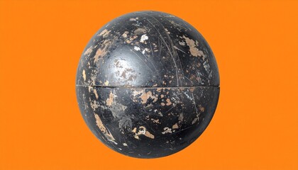 Wrecking ball over orange background