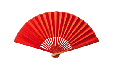 Red hand fan,?isolated on black