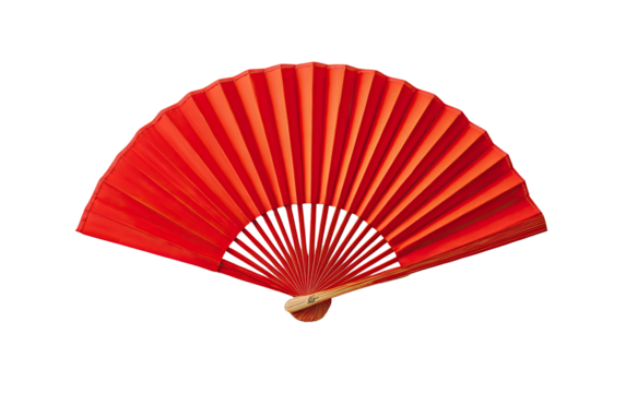 Red hand fan,?isolated on black