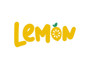 Lemon logo typography - A Fresh and Zesty Word Art Illustration Capturing the Essence of Citrus Fruit logo design