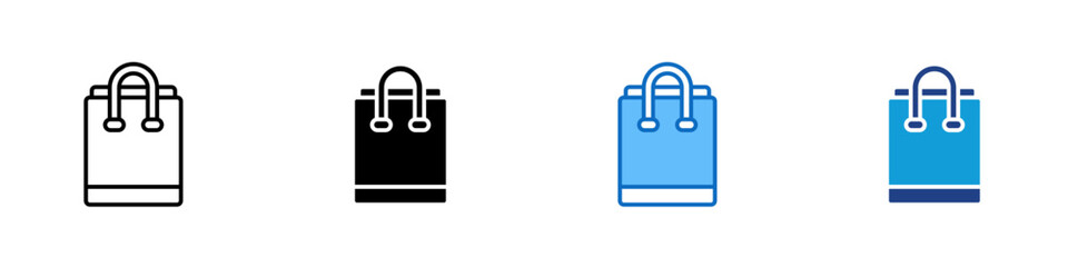 Shopping Bag Multiple Style Icon Design Vector - Shopping bag representing e-commerce, retail, purchase, and fashion store