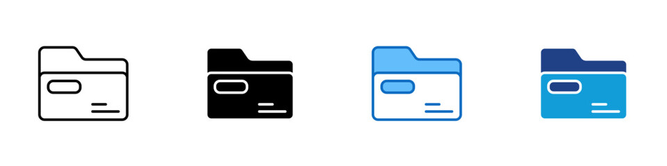Folder File Multiple Style Icon Design Vector - Document folder symbolizing storage, archive, and organization of files or data
