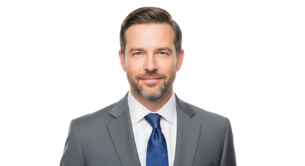 Professional businessman in a suit isolated on transparent background