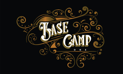 BASE CAMP ONE lettering custom style design