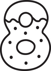 8 Christmas Cookie Alphabet and Number Line Art Set | Gingerbread Letter Outline Clipart Collection