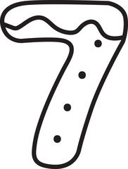 7 Christmas Cookie Alphabet and Number Line Art Set | Gingerbread Letter Outline Clipart Collection