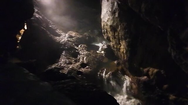 Inside of skocjan cave in Slovenia. Amazing double cave system. The first part is a dripstone cave. The another part is a karst cave it has river on bottom which name is Reka.
