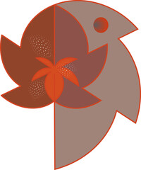 Abstract image of a tropical tree at sunset as a sticker, for printing on clothes, websites, postcards.