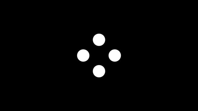 Simple four dot loading indicator animation with clean circular motion and dark minimalist background for app interface