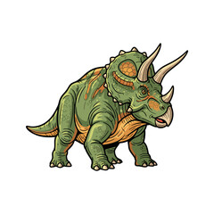 Fototapeta premium Triceratops dinosaur vector illustration on white background 
