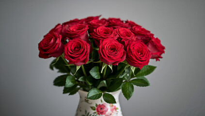 Vibrant Red Roses in a Stunning Floral Arrangement