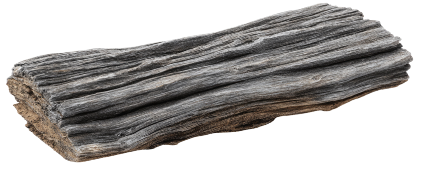 Gray, weathered log slice
