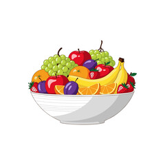 bowl filled with various kinds of fruit.