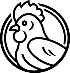   Chicken breast, Vector line art icon, Black And White  white background
