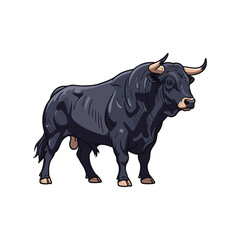 Bull on a white background