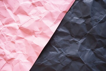 wrinkled paper texture background, black and pink paper overlay background