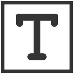 black outline text icon
