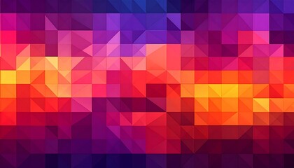 Colorful geometric pattern of triangles creating a vibrant background