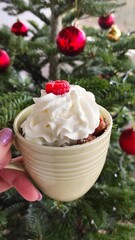 dessert with whipped cream