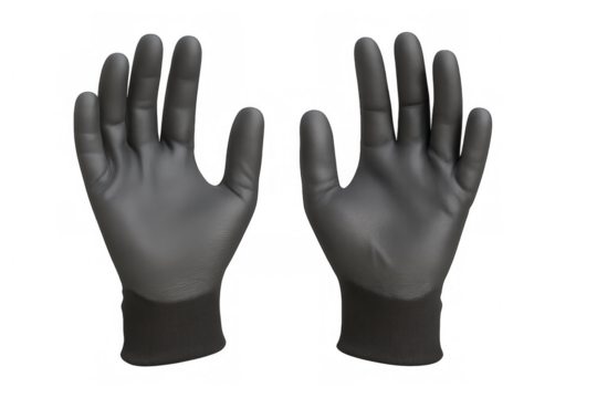 Black work gloves providing hand protection and safety for various industrial and diy tasks